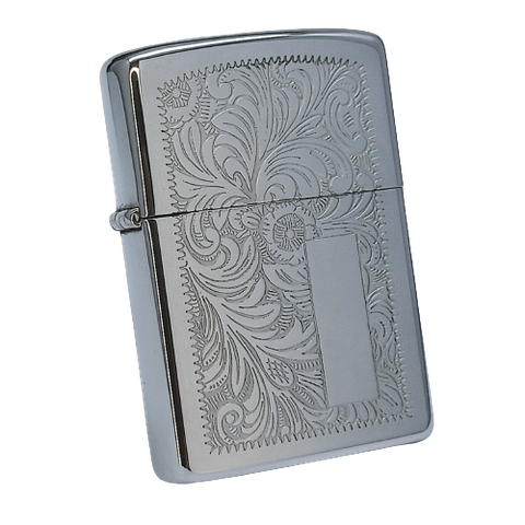 Bật Lửa Zippo Cổ Đồng Khối Mạ Chrome Ăn Mòn Hoa Văn Venetian Năm 1983 Đời 7 Vạch huyền ZC225