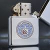 Bật Lửa Zippo Đồng Khối Mạ Chrome Phay Xước Khắc Ăn Mòn Phủ Sơn Tầu Chiến Năm 1990 Đời VI La Mã ZL514