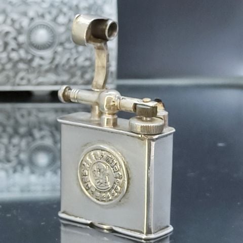 Bật Lửa Cối Mexico Bạc Nguyên Khối Hiếm SX Thập Niên 1940s BK25