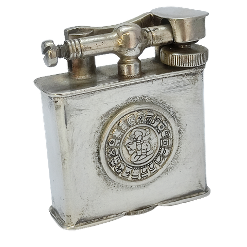 Bật Lửa Cối Mexico Bạc Nguyên Khối Hiếm SX Thập Niên 1940s BK25