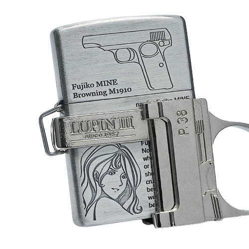 BẬT LỬA ZIPPO MẠ BẠC LUPIN ĐẾ SÚNG CỰC ĐỘC ĐẸP FULL BOX ĐỜI XVI LA MÃ NĂM 2000 ZS89