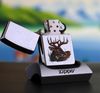 BẬT LỬA ZIPPO CHROME BÓNG SƠN HẤP NHIỆT CHỦ ĐỀ NAI RỪNG ĐỜI XVI NĂM 2000 ZL50