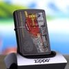BẬT LỬA ZIPPO CHROME BÓNG SƠN HẤP NHIỆT CHỦ ĐỀ ĐẦU MÁY XE LỬA ĐỜI XIV NĂM 1998 ZL53