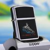 BẬT LỬA ZIPPO CHROME BÓNG TÀU CHIẾN HAI MẶT ĐỜI VI NĂM 1990 ZL93