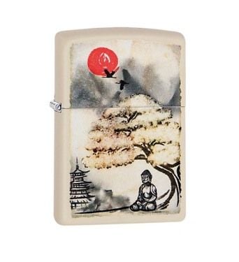 Bật Lửa Zippo 29846 – Zippo Pagoda Bonsai Buddha Design Phật Tọa Gốc Đề Z269