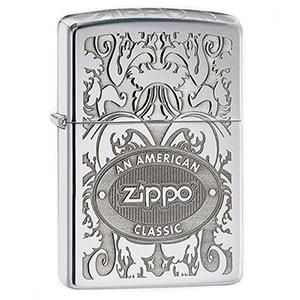 BẬT LỬA ZIPPO CHROME BÓNG CHỦ ĐỀ HOA VĂN LOGO ZIPPO NĂM 2015 Z73