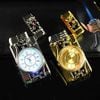 Hột Quẹt Bật Lửa Khò Ga Kiêm Đồng Hồ Khắc Họa Tiết Rồng Vàng, Có Đèn Led Cao Cấp ĐH885
