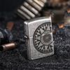 Bật Lửa Zippo Mạ Bạc Khắc Bản Đồ Và La Bàn Mạ Antique Silver - Z322
