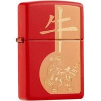 Zippo 49233 – Zippo Sơn Đỏ Trâu Vàng Year of the Ox Red Matte Z82