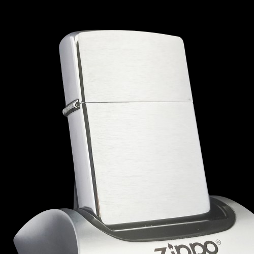 Bật Lửa Zippo Đồng Khối Mạ Chrome Phay Xước Trơn 2 Mặt Đời XV La Mã Năm 1999 ZL611