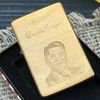 ZIPPO VINTAGE BRASS KHÔNG CHẶT GÓC CHỦ ĐỀ TỔNG THỐNG HOA KỲ RẤT HIẾM ĐỜI V LA MÃ SẢN XUẤT 1989 - ZQH8