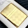 BẬT LỬA ZIPPO XUẤT NHẬT MẠ VÀNG 22K VÂN CARO CHÉO SẢN XUẤT NĂM 2018 - ZN93