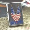 BẬT LỬA ZIPPO SATIN SƠN HẤP NHIỆT CHỦ ĐỀ CỜ MỸ NĂM 2003 Z108