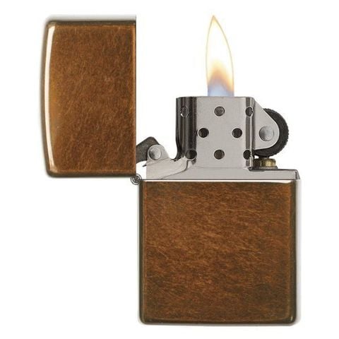 BẬT LỬA ZIPPO VÂN ĐÁ BÓNG MẦU NÂU - CAFE Z121