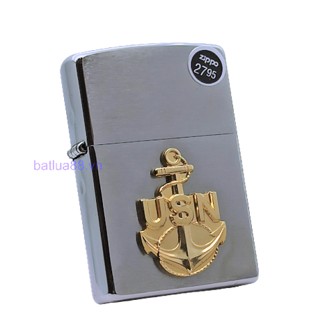 BẬT LỬA ZIPPO EMBLEM MẠ VÀNG HẢI QUÂN HOA KỲ USN - Z212