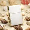 BẬT LỬA ZIPPO USA XUẤT NHẬT MẠ VÀNG NGỰA NỔI NỀN BẠC DEMI VÀNG SANG TRỌNG - ZN95