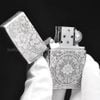 BẬT LỬA ZIPPO BẠC ĐÚC NGUYÊN KHỐI STERLING CHỦ ĐỀ HOA MẪU ĐƠN 4 MẶT ZB43