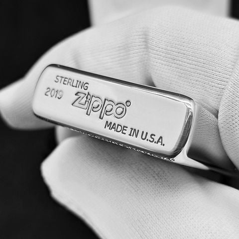 BẬT LỬA ZIPPO BẠC ĐÚC NGUYÊN KHỐI STERLING TRƠN BÓNG ZB36