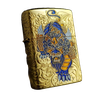 BẬT LỬA ZIPPO MẠ VÀNG BẢN AMOR VỎ DÀY KỲ LÂN TÀI LỘC MAY MẮN TRÊN NỀN HOA VĂN KÍN 5 MẶT - ZN106