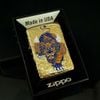 BẬT LỬA ZIPPO MẠ VÀNG BẢN AMOR VỎ DÀY KỲ LÂN TÀI LỘC MAY MẮN TRÊN NỀN HOA VĂN KÍN 5 MẶT - ZN106