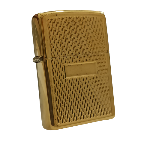 BẬT LỬA ZIPPO MẠ VÀNG DẦY 18K GOLD PLATED VÂN KIM CƯƠNG TRÁM ZN108