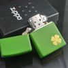 BẬT LỬA ZIPPO SƠN TĨNH ĐIỆN XANH CỎ BỐN LÁ MAY MẮN Z140