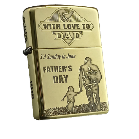 BẬT LỬA ZIPPO ARMOR VỎ DẦY KHẮC CHA CON Ý NGHĨA 4 MẶT ZKB86