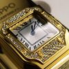Bật lửa Zippo xuất Nhật gắn mặt đồng hồ cao cấp ZN122