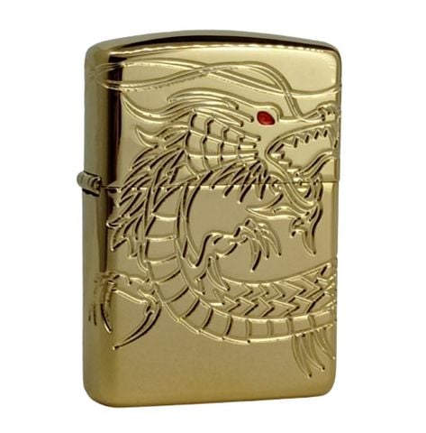 BẬT LỬA ZIPPO AMOR KHẮC RỒNG VẰNG CHÌM MẮT ĐỎ - Z174