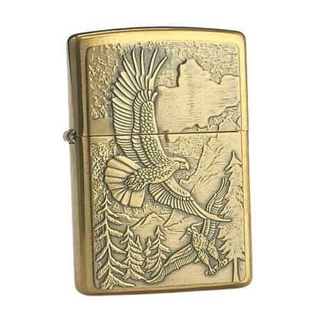 BẬT LỬA ZIPPO MỸ ĐẠI BÀNG EAGLES DARE BRUSHED BRASS - Z186