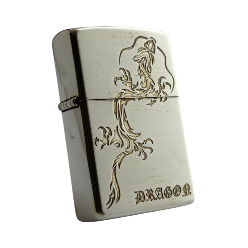 BẬT LỬA ZIPPO MẠ BẠC KHẮC CHỦ ĐỀ RỒNG DRAGON NĂM 2008 ZN124