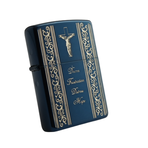 BẬT LỬA ZIPPO MẠ TITANIUM XANH KHẮC CHỦ ĐỀ CÔNG GIÁO NĂM 2016 ZN125