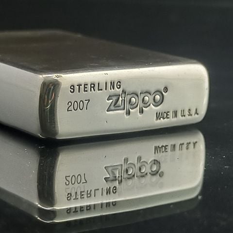 BẬT LỬA ZIPPO BẠC ĐÚC NGUYÊN KHỐI STERLING NĂM 2007 ĐÃ QUA SỬ DỤNG ZBU54