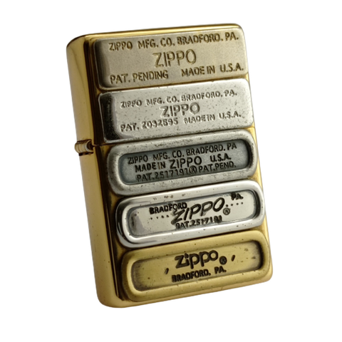 BẬT LỬA ZIPPO 10 MỘC ĐÁY BẢN MẠ VÀNG LIMITED ĐỜI XIV LA MÃ NĂM 1998 ZN131