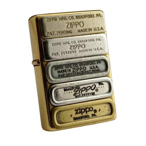 BẬT LỬA ZIPPO 10 MỘC ĐÁY BẢN MẠ VÀNG LIMITED ĐỜI XIV LA MÃ NĂM 1998 ZN131