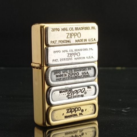 BẬT LỬA ZIPPO 10 MỘC ĐÁY BẢN MẠ VÀNG LIMITED ĐỜI XIV LA MÃ NĂM 1998 ZN131