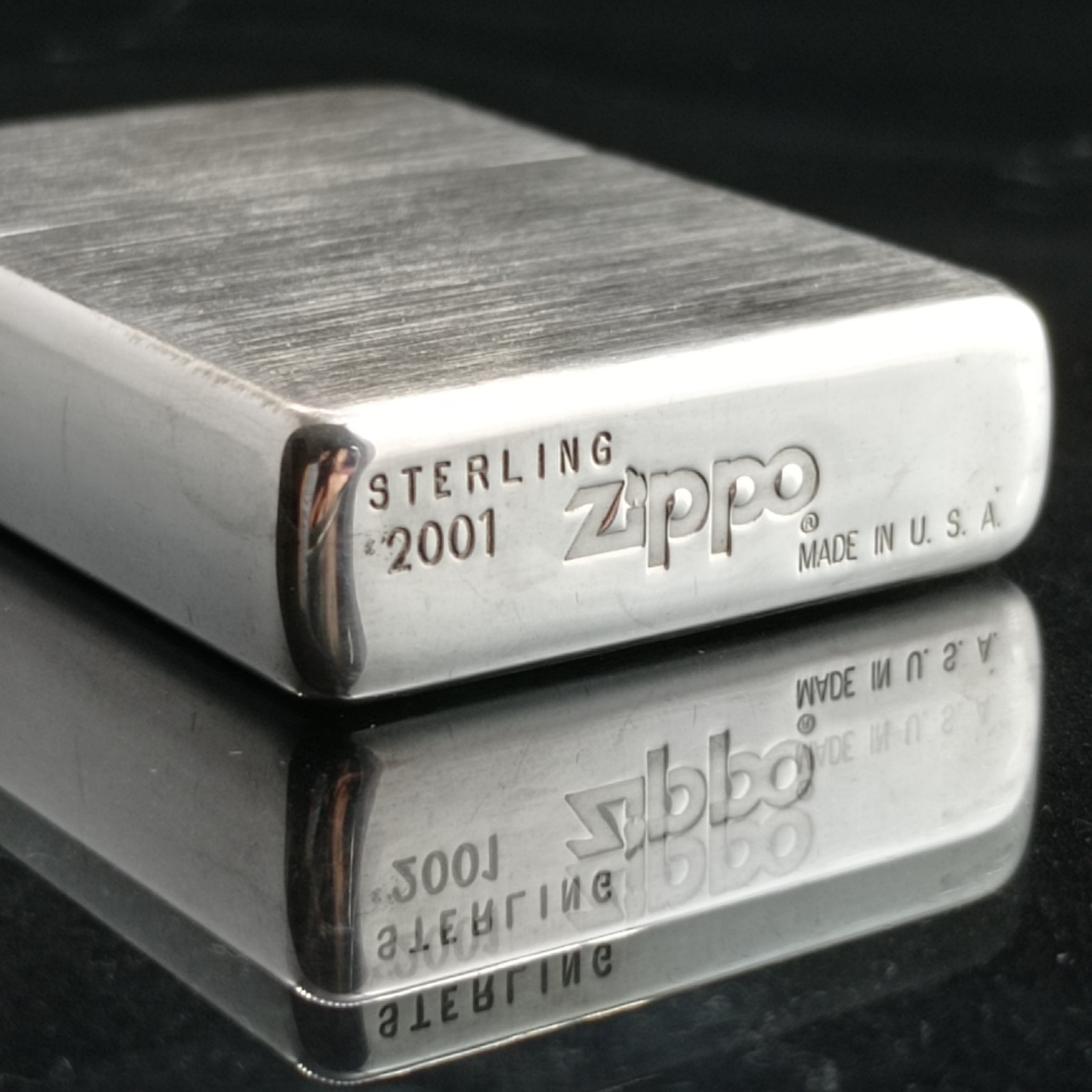 【22985】 ZIPPO STERLINGSILVER 2001年製 化粧箱付 送料無料 
