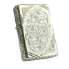 BẬT LỬA ZIPPO BẠC ĐÚC NGUYÊN KHỐI STERLING KHẮC THỦ CÔNG SỦI TAY HOA VĂN KÍN 5 MẶT SẢN XUẤT NĂM 2005 - ZBU49