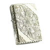 BẬT LỬA ZIPPO BẠC ĐÚC NGUYÊN KHỐI STERLING KHẮC THỦ CÔNG SỦI TAY HOA VĂN KÍN 5 MẶT SẢN XUẤT NĂM 1999 - ZBU51