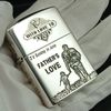 BẬT LỬA ZIPPO BẠC ĐÚC NGUYÊN KHỐI STERLING CHỦ ĐỀ CHA VÀ CON ZB45