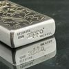 BẬT LỬA ZIPPO STELLING BẠC NGUYÊN KHỐI HOA VĂN BẢN SLIM HIẾM GẶP ZB57