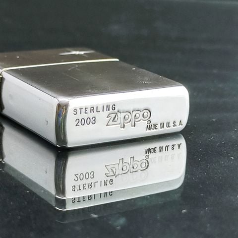 BẬT LỬA ZIPPO STELLING BẠC NGUYÊN KHỐI ĐÍNH KIM CƯƠNG ZB58