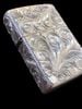 BẬT LỬA ZIPPO BẠC ĐÚC NGUYÊN KHỐI STERLING KHẮC THỦ CÔNG SỦI TAY HOA VĂN KÍN 5 MẶT SẢN XUẤT NĂM 2003 - ZBU57