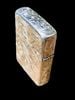 BẬT LỬA ZIPPO BẠC ĐÚC NGUYÊN KHỐI STERLING KHẮC THỦ CÔNG SỦI TAY HOA VĂN KÍN 5 MẶT SẢN XUẤT NĂM 2001 - ZBU58