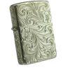 BẬT LỬA ZIPPO BẠC ĐÚC NGUYÊN KHỐI STERLING KHẮC THỦ CÔNG SỦI TAY HOA VĂN KÍN 5 MẶT SẢN XUẤT NĂM 2001 - ZBU58