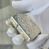BẬT LỬA ZIPPO BẠC ĐÚC NGUYÊN KHỐI STERLING KHẮC THỦ CÔNG SỦI TAY HOA VĂN KÍN 5 MẶT SẢN XUẤT NĂM 2002 - ZBU59