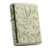 BẬT LỬA ZIPPO BẠC ĐÚC NGUYÊN KHỐI STERLING KHẮC THỦ CÔNG SỦI TAY HOA VĂN KÍN 5 MẶT SẢN XUẤT NĂM 2002 - ZBU59