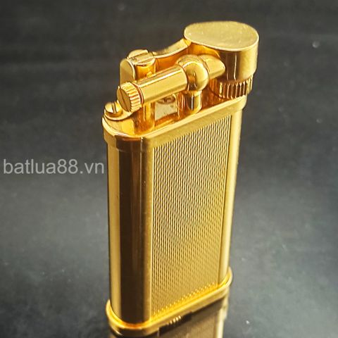 Bật Lửa Dunhill Bọc Vàng Vân Xéo Cơ Chế Đầu Búa DH88