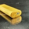 Bật Lửa Catier Pháp Bọc Vàng Vân Xéo Gas Đá Như Dunhill  CT89