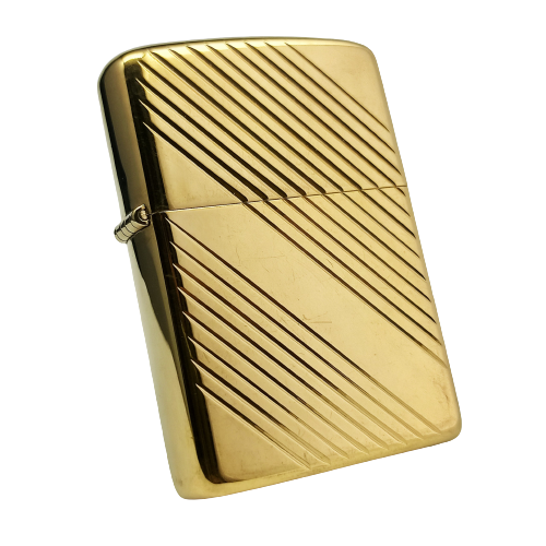 Bật Lửa Zippo Mạ Vàng Gold Plated Cổ Vân Xéo Đời 1 Vạch Sắc Năm 1981 ZQH45